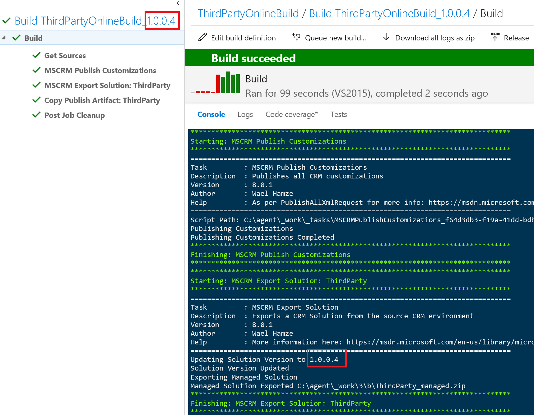 Build Console